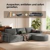 Patbrela Ecksofa Cord Schlafsofa L Form mit Abgerundeter Chaise Longue Bild 4