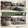 Patbrela Ecksofa Cord Schlafsofa L Form mit Abgerundeter Chaise Longue Bild 2