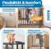KIDIZ® Schutzgitter für Treppen | Tür, Auto Close Kindertreppengitter ohne Bohren | 90° Stop, Absperr Türschutzgitter, schwenkbare Trennwand, Treppenschutzgitter, Klemmen 81 - 91 cm Anthrazit +7 Bild 4