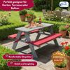 Coemo Kinder-Sitzgruppe Grau Picknicktisch mit Polster Spieltisch Gartentisch Holz Bild 4