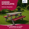 Coemo Kinder-Sitzgruppe Grau Picknicktisch mit Polster Spieltisch Gartentisch Holz Bild 3
