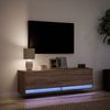 vidaXL TV-Wandschrank mit LED-Beleuchtung Eichen-Optik 140x31x38 cm 852375 Bild 5