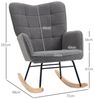 HOMCOM Schaukelstuhl Schwingsessel Akzentstuhl Wohnzimmersessel Relaxsessel Schaukelsessel für Schlafzimmer, Belastbarkeit bis 120 kg, Berbervlies, Dunkelgrau 71 x 92 x 101 cm Bild 2
