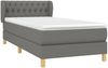 Einzelbett, Polsterbett mit Matratze Stoff Dunkelgrau 90x200 cm Bild 3
