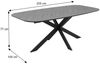 Esszimmertisch HWC-O56, Tisch Esstisch, MDF Metall 200x100cm ~ graue Stein-Optik Bild 3