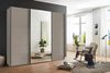 Schwebetürenschrank Kleiderschrank 250 cm Vollausst. Spiegel Glasfront Sandgrau Bild 3