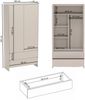 Selsey 'Lummo' Kleiderschrank 2-türig, Kleiderstange, Fächer & 2 Schubladen, Kaschmir, 100 cm Bild 5