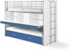 Hochbett Kalinda 222x102x161 Holzwerkstoff+Metall Weiß/Blau Bild 3