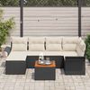 vidaXL Gartensofa-set mit Speicher 7 pcs Schwarz und Creme Poly-Rattan 3356017 Bild 3