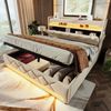 STILVORA Polsterbett 180×200 mit matratze,Stauraumbett Doppelbett mit bettkasten und USB (Struraumbett, Funktionsbett, 1-tlg, 180*200, Ohne Matratze), Stauraum Kopfteil mit USB und Typ C-Port, LED-Funktion Bild 5