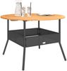 vidaXL Gartentisch mit Holzplatte Schwarz Ø110x71 cm Poly Rattan 368625 Bild 4