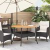 vidaXL Gartentisch mit Holzplatte Schwarz Ø110x71 cm Poly Rattan 368625 Bild 3