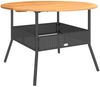vidaXL Gartentisch mit Holzplatte Schwarz Ø110x71 cm Poly Rattan 368625 Bild 2