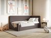 Selsey 'Fanko' Jugendbett 90x200 cm mit Kopfteil rechts, Samt, Braun Bild 3