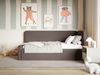 Selsey 'Fanko' Jugendbett 90x200 cm mit Kopfteil rechts, Samt, Braun Bild 2