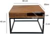 Couchtisch Sheesham Massivholz Metall 60x60x40cm mit Stauraum Modern Quadratisch Bild 3