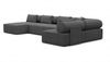 Couchlandschaft Laguardia U Form in Samtstoff - Strukturstoff - anthrazit - Links Bild 5