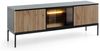 Selsey 'Tosena' TV-Lowboard, schwarz / Eichenholz-Optik mit LED, 56 x 154 x 39 cm Bild 5