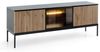Selsey 'Tosena' TV-Lowboard, schwarz / Eichenholz-Optik mit LED, 56 x 154 x 39 cm Bild 4
