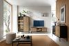 Selsey 'Tosena' TV-Lowboard, schwarz / Eichenholz-Optik mit LED, 56 x 154 x 39 cm Bild 2