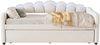 Daybettt, 90x200cm Tagesbett mit ausziehbarem Bett,Schlafsofa, EinzelbettOhne Matratze, Samt, farbwechselndes Umgebungslicht, Fernbedienung,minimalistisches Styling,Beige Bild 5