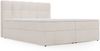 GRAINGOLD Maison Boxspringbett 200x200, Boxspringbett mit zwei Bettkästen, Kopfteil, Velour-Stoff, Beige Bild 2