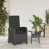 Gartensessel Verstellbar, Gartenstuhl mit Kissen Schwarz Poly Rattan Bild 3