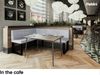 MEBLINI Eckbank für Esszimmer mit ausziehbarem Tisch - Küchenbank - Essecke - Sitzecke Küche - TONI - U-Beine 128x168x87cm Links - Hellgrau Samt/M Weiß-Schwarz Hochgl. Bild 4