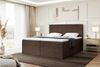 MEBLINI Boxspringbett ZLATAN 140x220 cm mit Bettkasten - H4/Braun Webstoff Polsterbett - Doppelbett mit Topper & Taschenfederkern-Matratze Bild 1