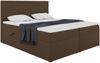 MEBLINI Boxspringbett ZLATAN 140x220 cm mit Bettkasten - H4/Braun Webstoff Polsterbett - Doppelbett mit Topper & Taschenfederkern-Matratze Bild 2