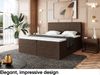 MEBLINI Boxspringbett ZLATAN 140x220 cm mit Bettkasten - H4/Braun Webstoff Polsterbett - Doppelbett mit Topper & Taschenfederkern-Matratze Bild 3
