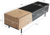 Lowboard Schwarz mit Eiche-Dekor 150 x 40 x 40 cm TV-Kommode Modern, Design TV-Schrank Niedrig, Fernsehtisch Fernsehschrank mit Türen & Schublade, Fernsehkommode Wohnzimmer Bild 4