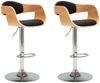 vidaXL Barhocker 2 Stk. Schwarz Bugholz und Kunstleder [3052715] Bild 2