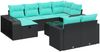 vidaXL 11-tlg. Garten-Sofagarnitur mit Kissen Schwarz Poly Rattan 3326071 Bild 2