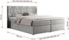 Boxspringbett, Doppelbett mit Multipocket-Matratzen und Topper, dekoratives Kopfteil - LEILA - 180 x 200 cm - Hellgrau Stoff - H3 Bild 5