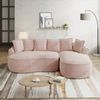 Flieks Modulares L-Form Cloud Sofa, extra tiefe Sitzfläche, breit gepolstert, mit Chaiselongue links & Kissen, kein Aufbau nötig, Chenille, Rosa Bild 2