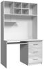Schreibtisch Epexi 03, Farbe: Weiß / Weiß Hochglanz, 120 x 193 x 60 cm Bild 2