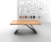 Esstisch Edge 200x100 XL Akazie Natur V-Gestell Flachstahl Schwarz Live-Edge Bild 2