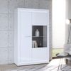 Forte ' L-Light' Vitrine, Holz weiß, Hochglanz, 98 x 160 x 41,3 cm Bild 2