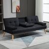HOMCOM Schlafsofa mit Klappbarem Tisch, Becherhalter, Bettsofa 1 Teile, bis 250 kg Belastbar, für Wohzimmer, Grau Bild 2