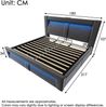 Bett 180x200 cm mit Stauraum, LED-Beleuchtung, USB- und Type-C-Anschlüssen, Samt, ohne Matratze Bild 5