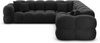 Couch Monteverde L Form in Samtstoff - Samtstoff - schwarz Bild 3