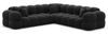 Couch Monteverde L Form in Samtstoff - Samtstoff - schwarz Bild 1
