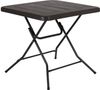 TLGREEN Gartentisch Buffettisch Klappbar 80*80*74cm (Holz-Optik Balkontisch mit Stahlrahmen, Wetterfest Campingtisch, Tragbarer Klein Esstisch), für Garten, Terrasse, Picknick & Party, Hohe Stabilität Bild 4