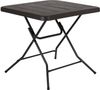 TLGREEN Gartentisch Buffettisch Klappbar 80*80*74cm (Holz-Optik Balkontisch mit Stahlrahmen, Wetterfest Campingtisch, Tragbarer Klein Esstisch), für Garten, Terrasse, Picknick & Party, Hohe Stabilität Bild 5