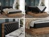 Boxspringbett mit Multipocket-Matratze und Zwei Bettkästen, Doppelbett mit Stauraum - ALBERO 3 - 200 x 200 cm - Schwarz Kunstleder - H3 Bild 2