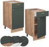 Küchenunterschrank Fame-Line Grün-Gold Landhaus 40 cm ohne Arbeitsplatte Vicco Bild 5