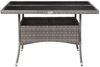 vidaXL Garten-Esstisch Grau Poly Rattan und Glas 46190 Bild 2