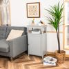 COSTWAY Badezimmerschrank Badschrank Grau, freistehender Unterschrank Küchenschrank mit Einzeltür und verstellbarem Einlegeboden, Sideboard Beistellschrank für Bad Wohnzimmer Bild 2