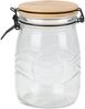 Drahtbügelglas 1000 ml mit Bambusdeckel – Vorratsglas luftdicht, Aufbewahrungsglas für Küche, Nudeln, Reis, Müsli, Kaffee, wiederverwendbar Bild 4